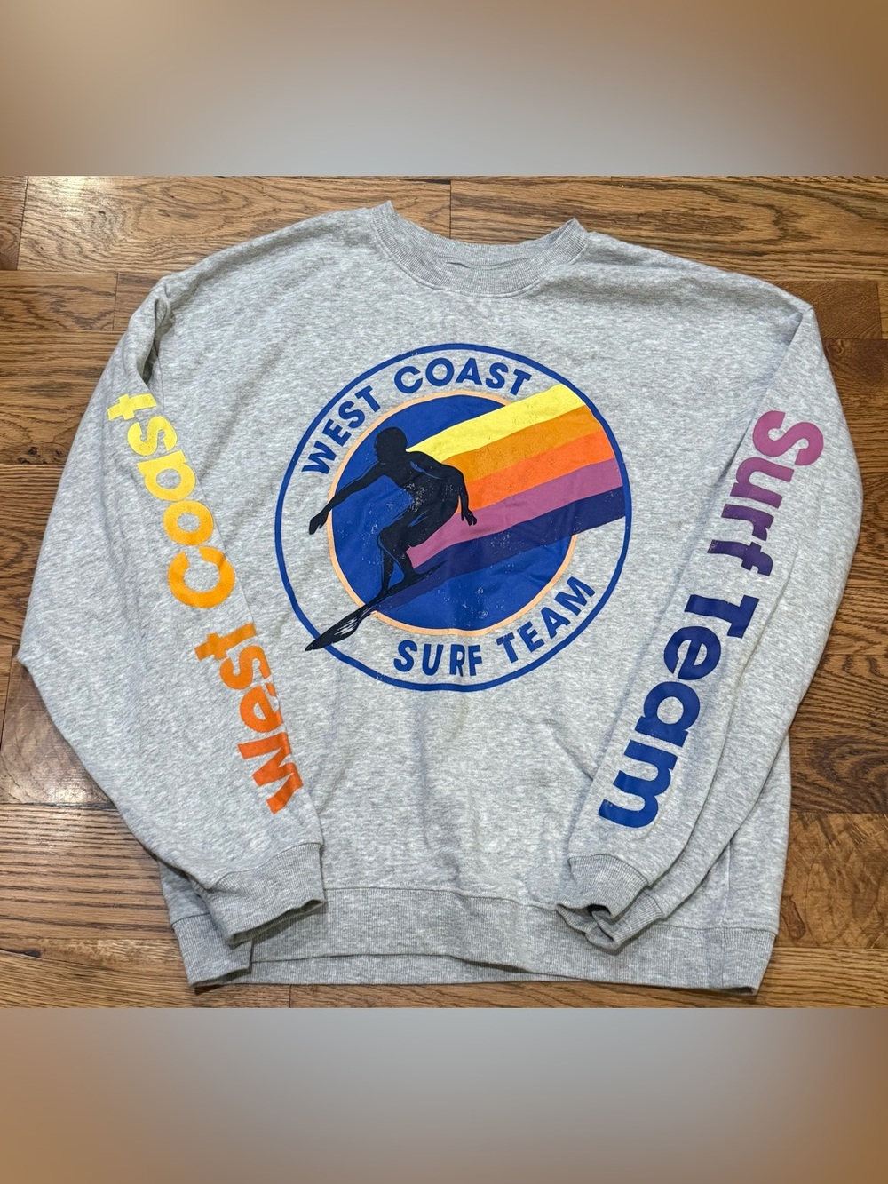 Grayson Threads. West Coast Surf Team Graphic Fleece Crewneck Sweatshirt. Small.